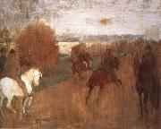 Edgar Degas Horses and Riders on a road oil painting artist